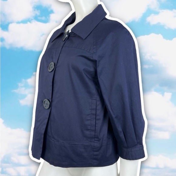 SANDRO SPORTSWEAR A-Line Pleated Swing Button Jacket Overcoat Shacket Retro 50s - Picture 4 of 12